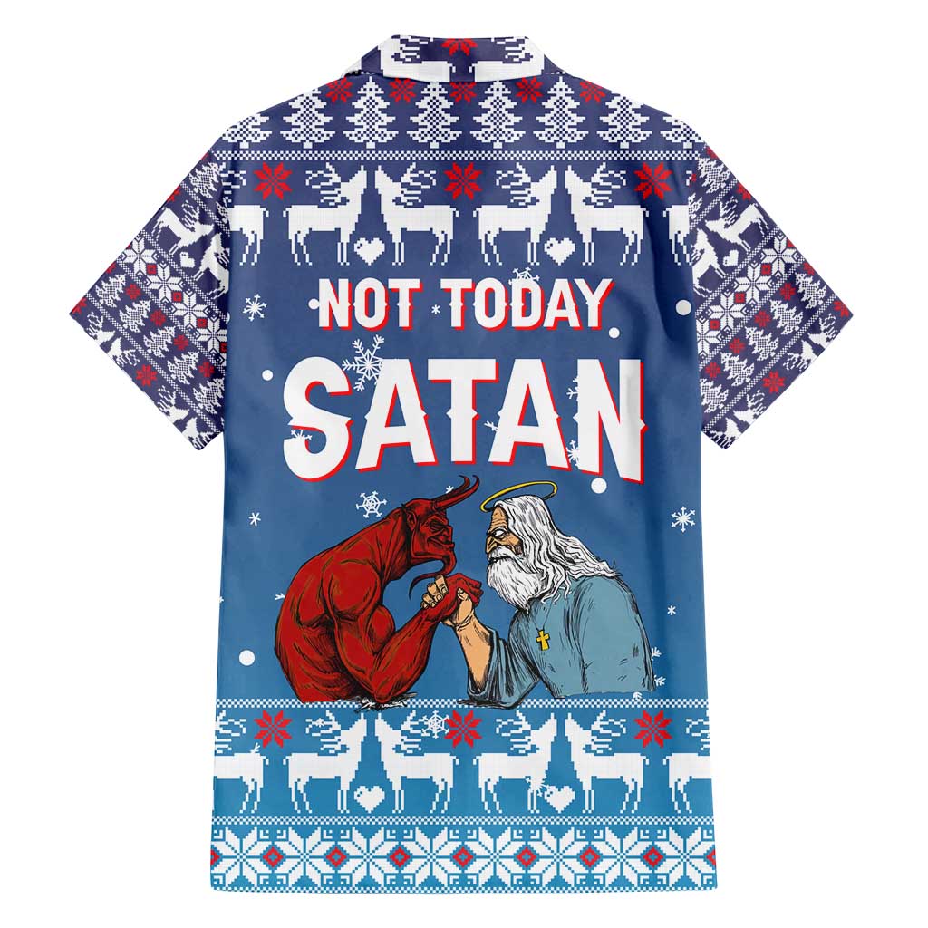 Jesus Not To Day Satan Christmas Family Matching Puletasi and Hawaiian Shirt Funny Xmas Holiday Patterns - Wonder Print Shop