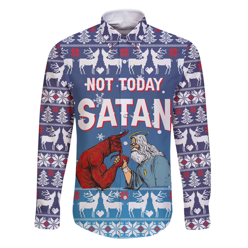 Jesus Not To Day Satan Christmas Family Matching Puletasi and Hawaiian Shirt Funny Xmas Holiday Patterns - Wonder Print Shop