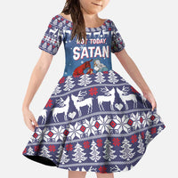 Jesus Not To Day Satan Christmas Family Matching Short Sleeve Bodycon Dress and Hawaiian Shirt Funny Xmas Holiday Patterns - Wonder Print Shop