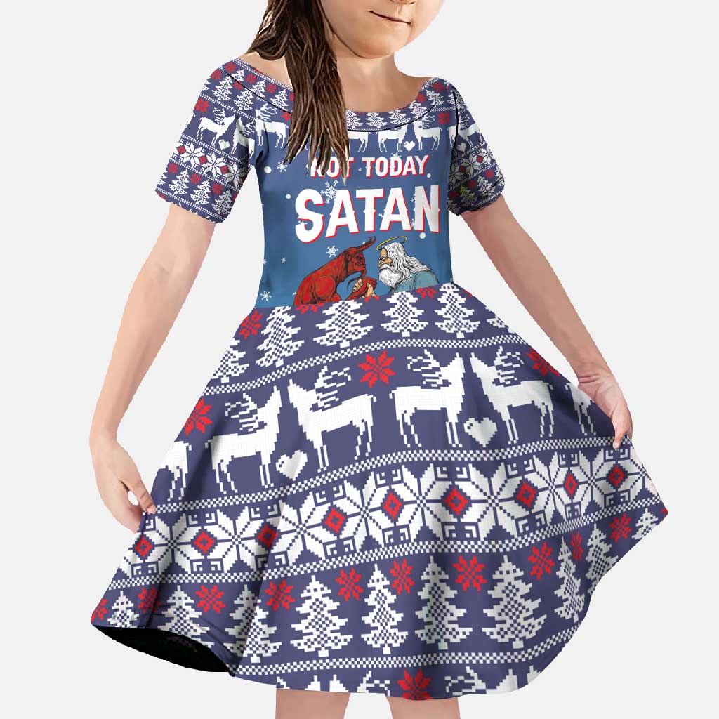 Jesus Not To Day Satan Christmas Family Matching Tank Maxi Dress and Hawaiian Shirt Funny Xmas Holiday Patterns - Wonder Print Shop
