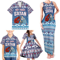 Jesus Not To Day Satan Christmas Family Matching Tank Maxi Dress and Hawaiian Shirt Funny Xmas Holiday Patterns - Wonder Print Shop