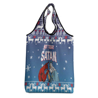 Jesus Not To Day Satan Christmas Grocery Bag Funny Xmas Holiday Patterns - Wonder Print Shop