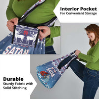 Jesus Not To Day Satan Christmas Grocery Bag Funny Xmas Holiday Patterns - Wonder Print Shop