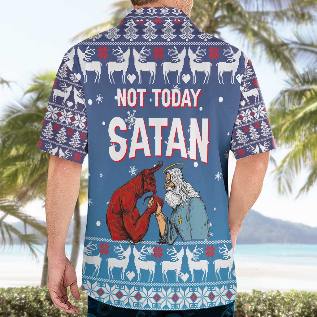 Jesus Not To Day Satan Christmas Hawaiian Shirt Funny Xmas Holiday Patterns - Wonder Print Shop