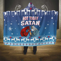 Jesus Not To Day Satan Christmas Hooded Blanket Funny Xmas Holiday Patterns - Wonder Print Shop