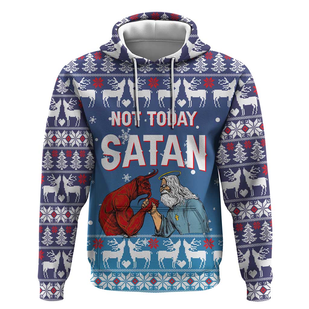 Jesus Not To Day Satan Christmas Hoodie Funny Xmas Holiday Patterns - Wonder Print Shop