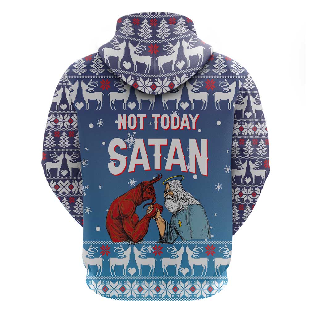 Jesus Not To Day Satan Christmas Hoodie Funny Xmas Holiday Patterns - Wonder Print Shop