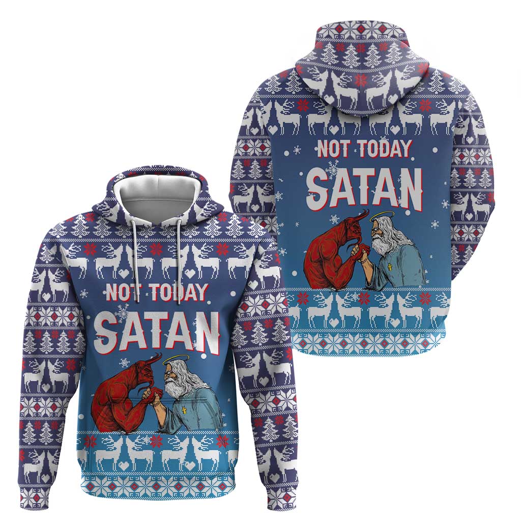 Jesus Not To Day Satan Christmas Hoodie Funny Xmas Holiday Patterns - Wonder Print Shop