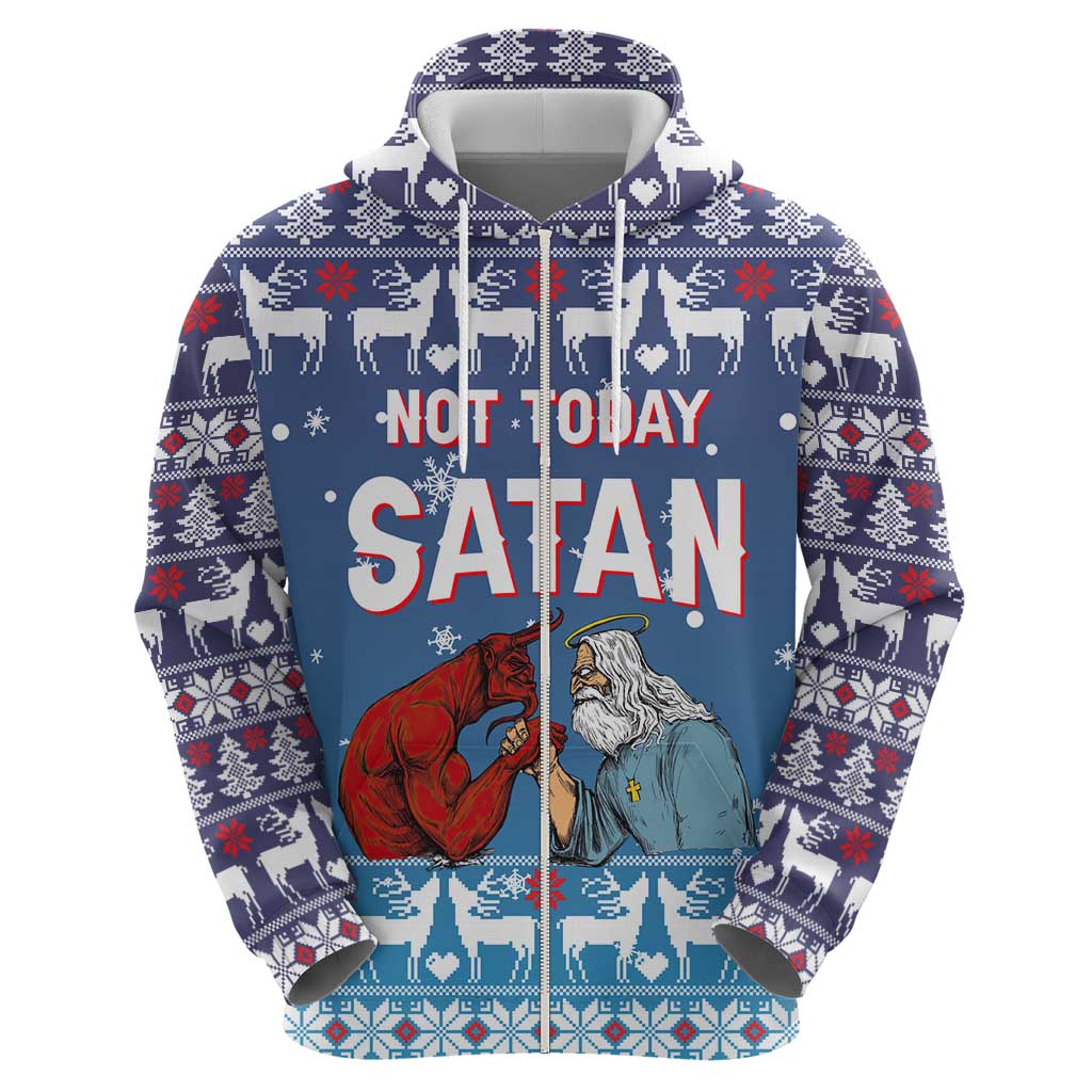Jesus Not To Day Satan Christmas Hoodie Funny Xmas Holiday Patterns - Wonder Print Shop