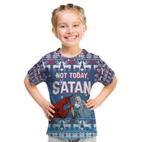 Jesus Not To Day Satan Christmas Kid T Shirt Funny Xmas Holiday Patterns - Wonder Print Shop