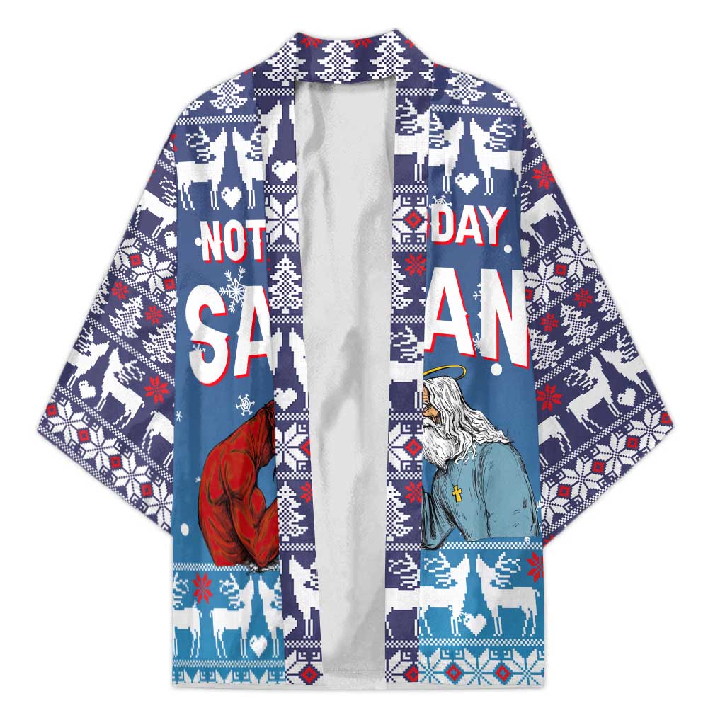 Jesus Not To Day Satan Christmas Kimono Funny Xmas Holiday Patterns - Wonder Print Shop