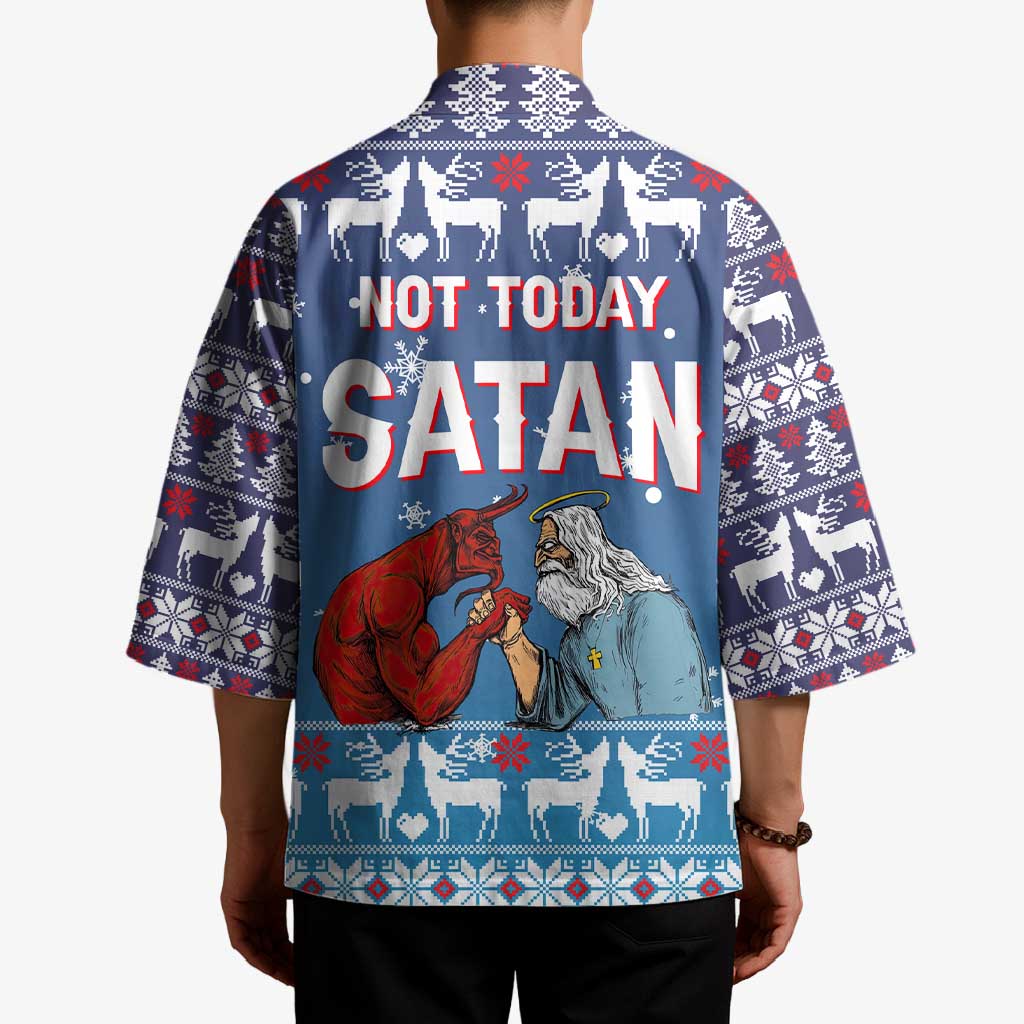 Jesus Not To Day Satan Christmas Kimono Funny Xmas Holiday Patterns - Wonder Print Shop