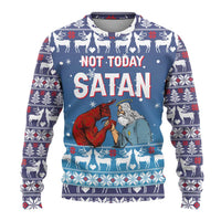 Jesus Not To Day Satan Christmas Ugly Christmas Sweater Funny Xmas Holiday Patterns - Wonder Print Shop