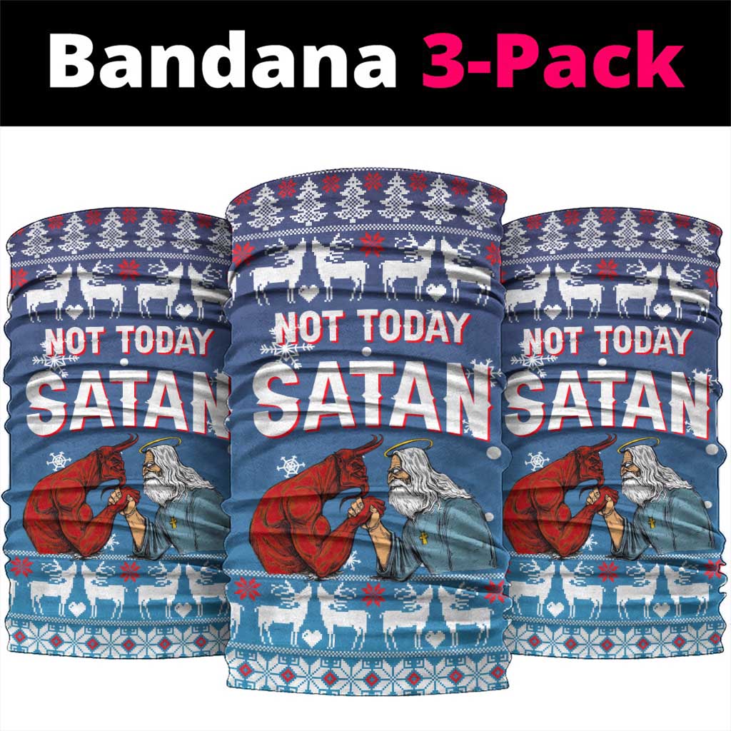 Jesus Not To Day Satan Christmas Neck Gaiter Funny Xmas Holiday Patterns - Wonder Print Shop