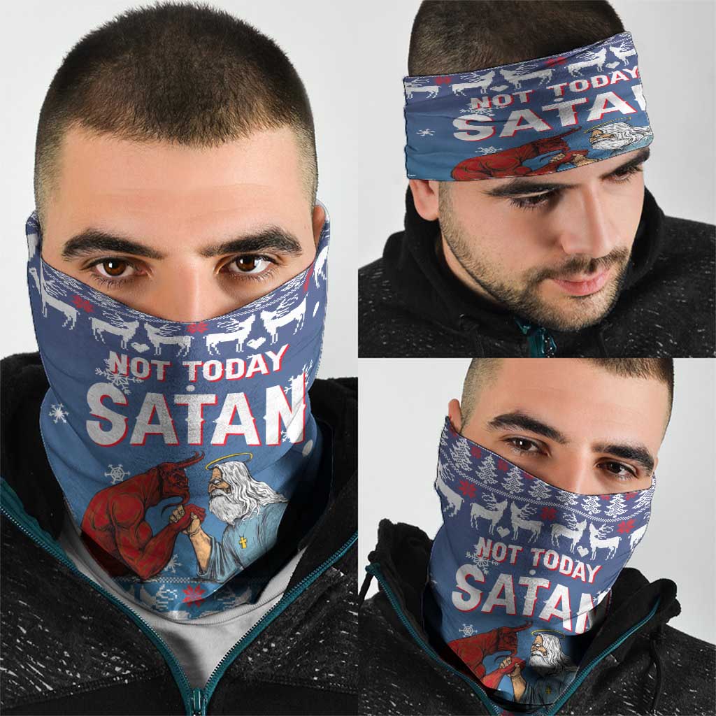 Jesus Not To Day Satan Christmas Neck Gaiter Funny Xmas Holiday Patterns - Wonder Print Shop