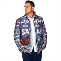 Jesus Not To Day Satan Christmas Padded Jacket Funny Xmas Holiday Patterns - Wonder Print Shop