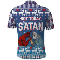 Jesus Not To Day Satan Christmas Polo Shirt Funny Xmas Holiday Patterns - Wonder Print Shop