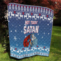 Jesus Not To Day Satan Christmas Quilt Funny Xmas Holiday Patterns - Wonder Print Shop