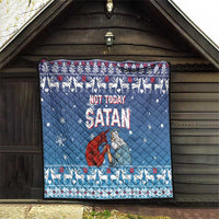 Jesus Not To Day Satan Christmas Quilt Funny Xmas Holiday Patterns - Wonder Print Shop