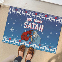 Jesus Not To Day Satan Christmas Rubber Doormat Funny Xmas Holiday Patterns - Wonder Print Shop