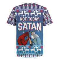 Jesus Not To Day Satan Christmas Rugby Jersey Funny Xmas Holiday Patterns - Wonder Print Shop