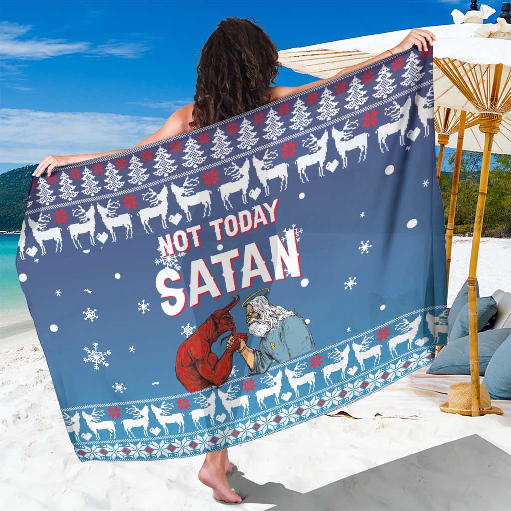 Jesus Not To Day Satan Christmas Sarong Funny Xmas Holiday Patterns - Wonder Print Shop