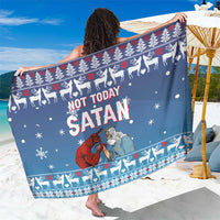 Jesus Not To Day Satan Christmas Sarong Funny Xmas Holiday Patterns - Wonder Print Shop