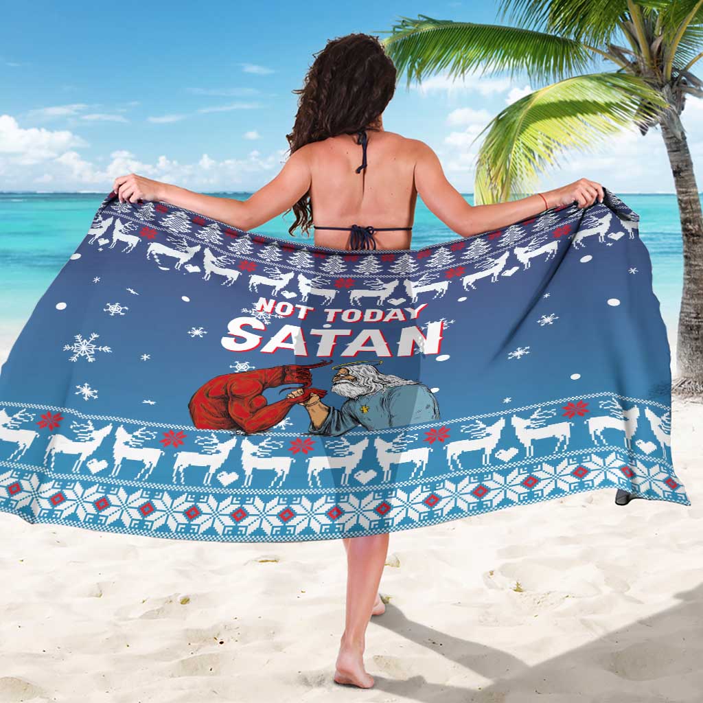 Jesus Not To Day Satan Christmas Sarong Funny Xmas Holiday Patterns - Wonder Print Shop