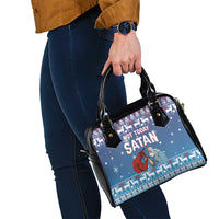 Jesus Not To Day Satan Christmas Shoulder Handbag Funny Xmas Holiday Patterns - Wonder Print Shop