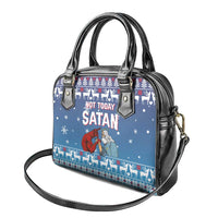 Jesus Not To Day Satan Christmas Shoulder Handbag Funny Xmas Holiday Patterns - Wonder Print Shop
