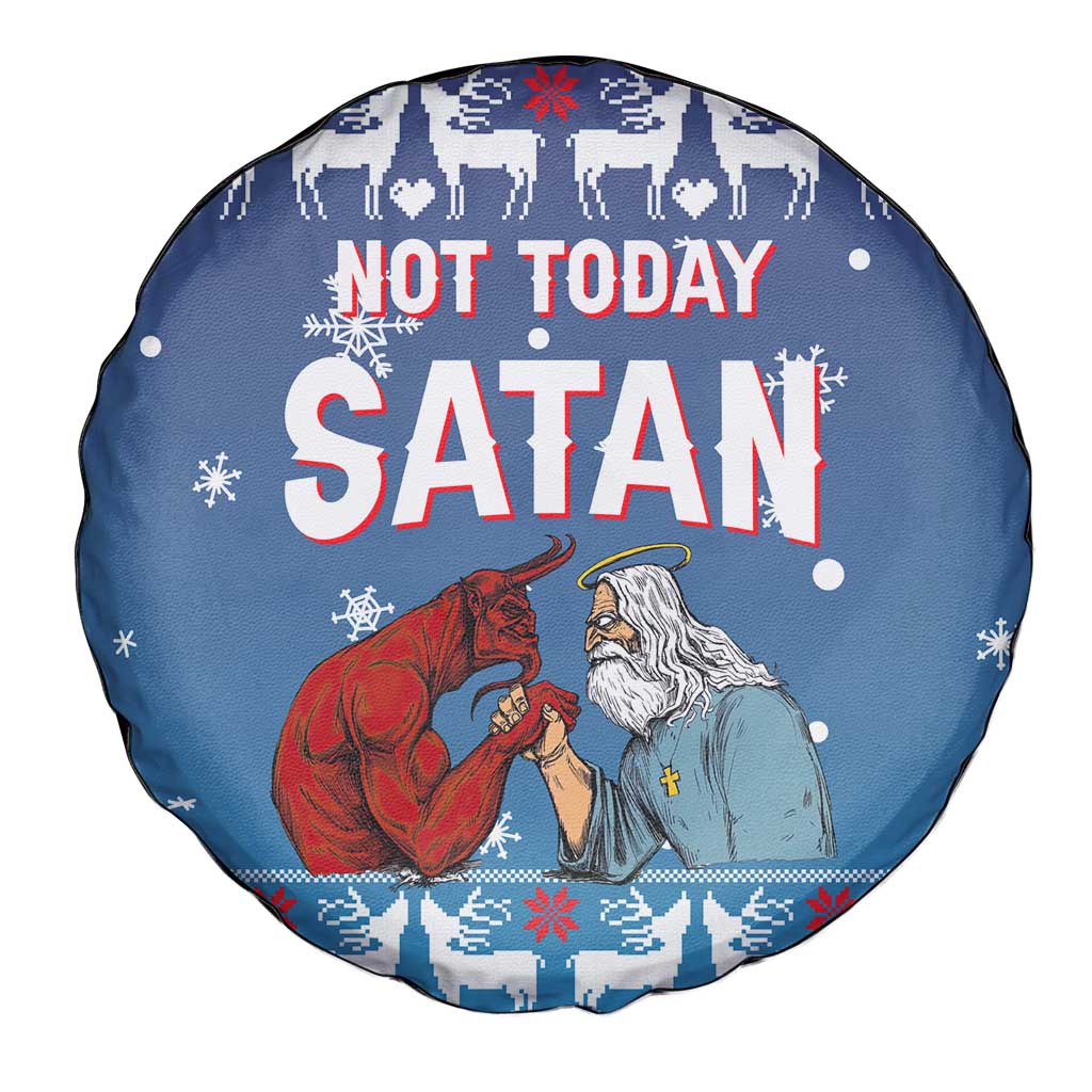 Jesus Not To Day Satan Christmas Spare Tire Cover Funny Xmas Holiday Patterns - Wonder Print Shop