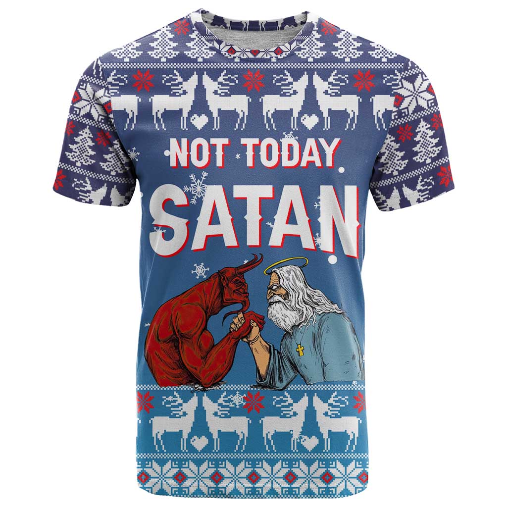 Jesus Not To Day Satan Christmas T Shirt Funny Xmas Holiday Patterns - Wonder Print Shop