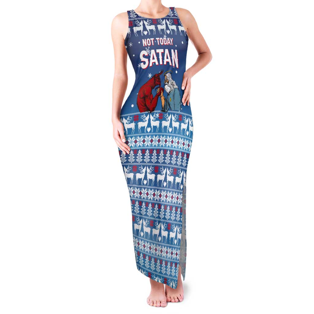 Jesus Not To Day Satan Christmas Tank Maxi Dress Funny Xmas Holiday Patterns - Wonder Print Shop