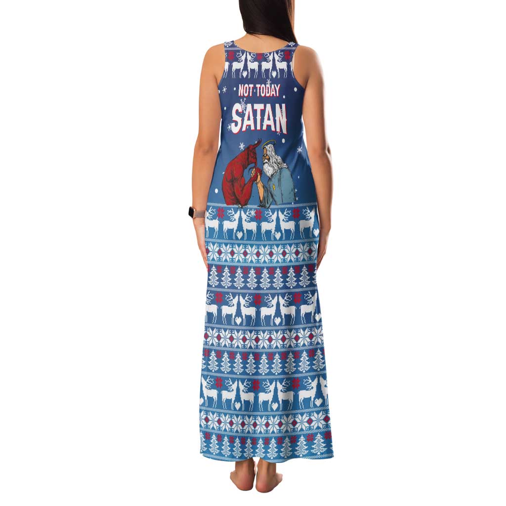 Jesus Not To Day Satan Christmas Tank Maxi Dress Funny Xmas Holiday Patterns - Wonder Print Shop