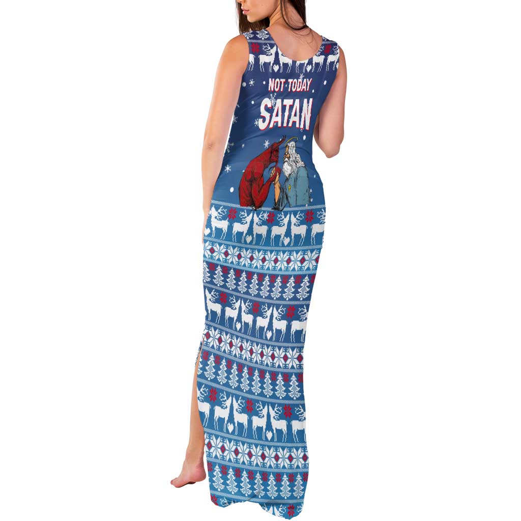 Jesus Not To Day Satan Christmas Tank Maxi Dress Funny Xmas Holiday Patterns - Wonder Print Shop