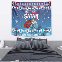 Jesus Not To Day Satan Christmas Tapestry Funny Xmas Holiday Patterns - Wonder Print Shop