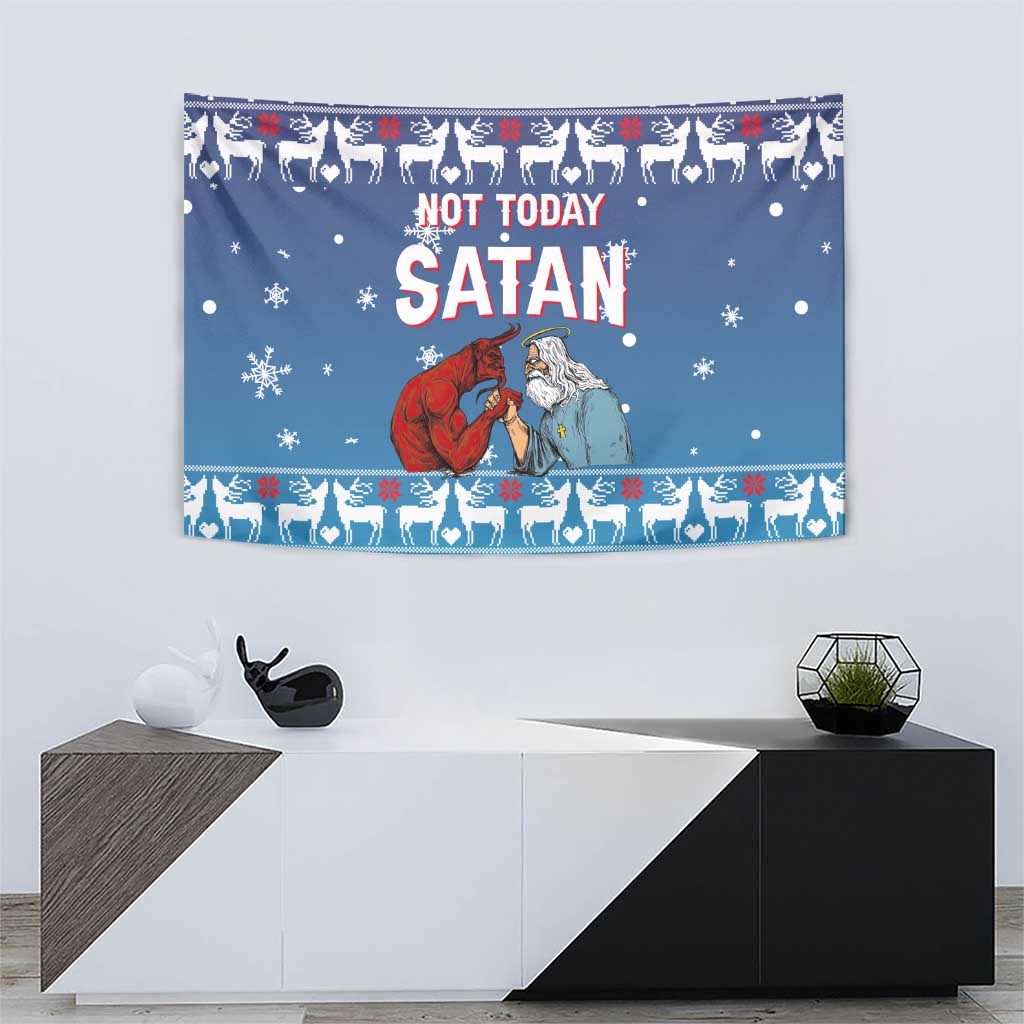 Jesus Not To Day Satan Christmas Tapestry Funny Xmas Holiday Patterns - Wonder Print Shop