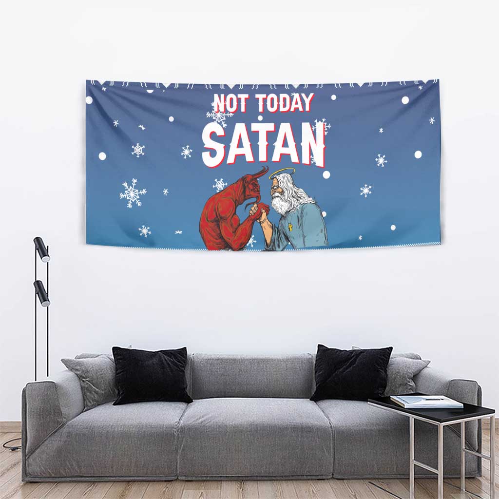 Jesus Not To Day Satan Christmas Tapestry Funny Xmas Holiday Patterns - Wonder Print Shop