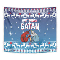 Jesus Not To Day Satan Christmas Tapestry Funny Xmas Holiday Patterns - Wonder Print Shop