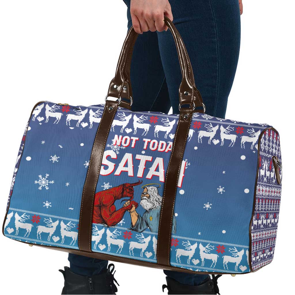 Jesus Not To Day Satan Christmas Travel Bag Funny Xmas Holiday Patterns - Wonder Print Shop