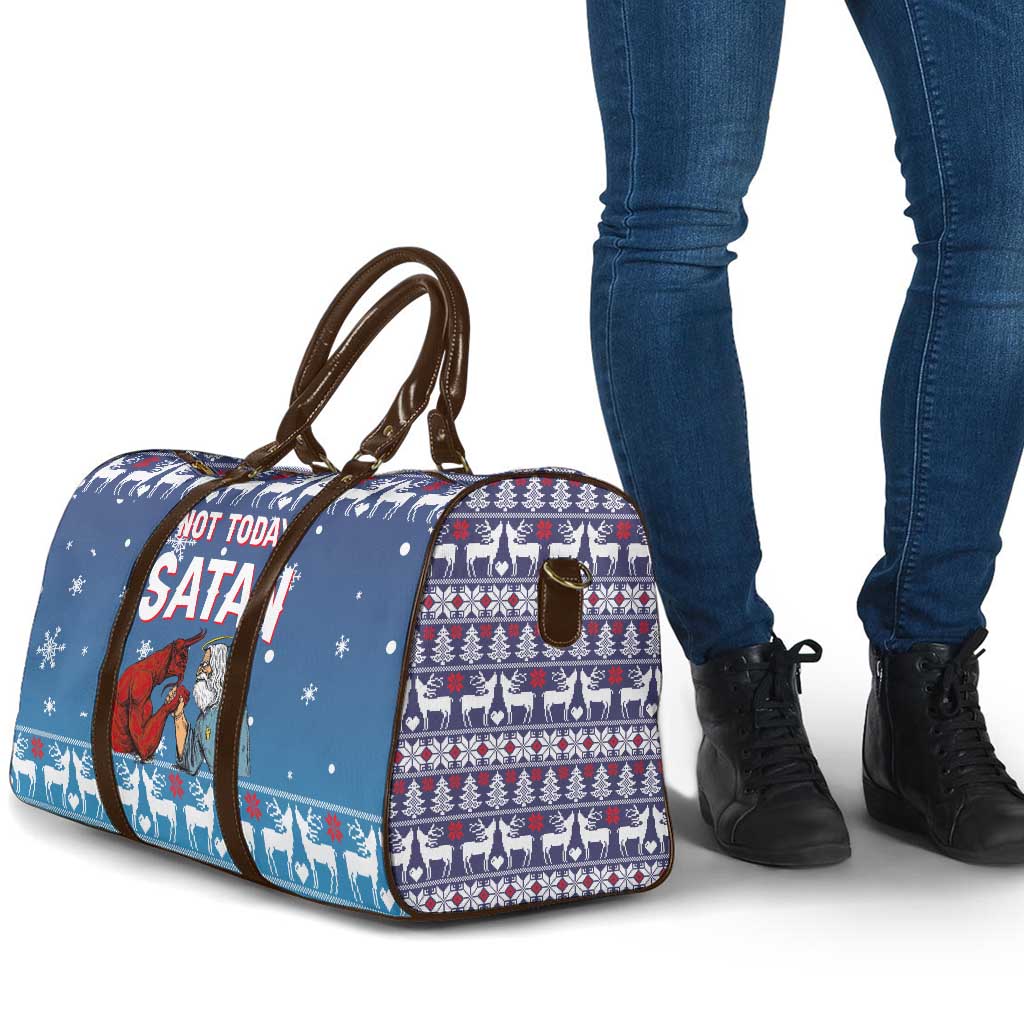 Jesus Not To Day Satan Christmas Travel Bag Funny Xmas Holiday Patterns - Wonder Print Shop