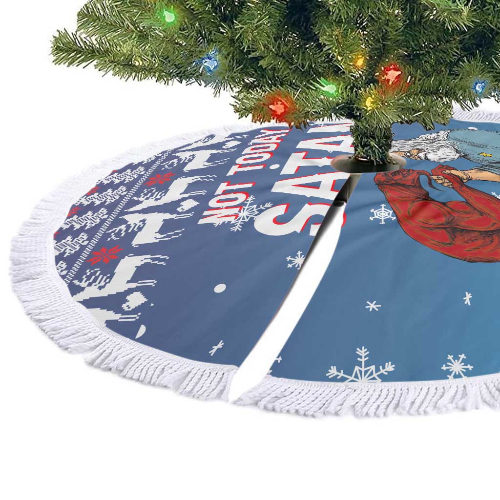 Jesus Not To Day Satan Christmas Tree Skirt Funny Xmas Holiday Patterns - Wonder Print Shop