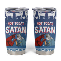 Jesus Not To Day Satan Christmas Tumbler Cup Funny Xmas Holiday Patterns - Wonder Print Shop