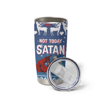 Jesus Not To Day Satan Christmas Tumbler Cup Funny Xmas Holiday Patterns - Wonder Print Shop