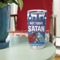 Jesus Not To Day Satan Christmas Tumbler Cup Funny Xmas Holiday Patterns - Wonder Print Shop