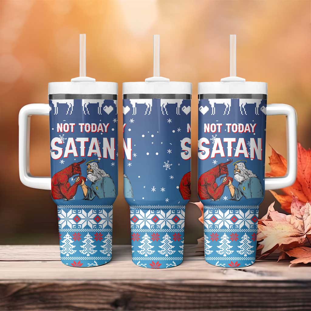 Jesus Not To Day Satan Christmas Tumbler With Handle Funny Xmas Holiday Patterns - Wonder Print Shop
