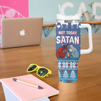 Jesus Not To Day Satan Christmas Tumbler With Handle Funny Xmas Holiday Patterns - Wonder Print Shop