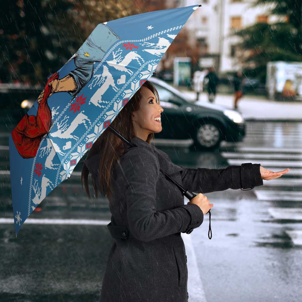 Jesus Not To Day Satan Christmas Umbrella Funny Xmas Holiday Patterns - Wonder Print Shop