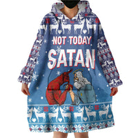 Jesus Not To Day Satan Christmas Wearable Blanket Hoodie Funny Xmas Holiday Patterns - Wonder Print Shop