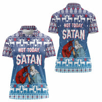 Jesus Not To Day Satan Christmas Women Polo Shirt Funny Xmas Holiday Patterns - Wonder Print Shop